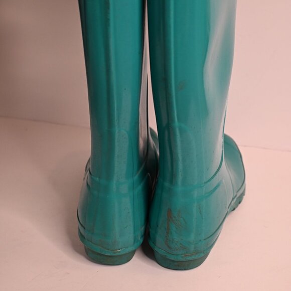 Hunter Original Tall Rain Boots in Turquoise - Picture 4 of 8